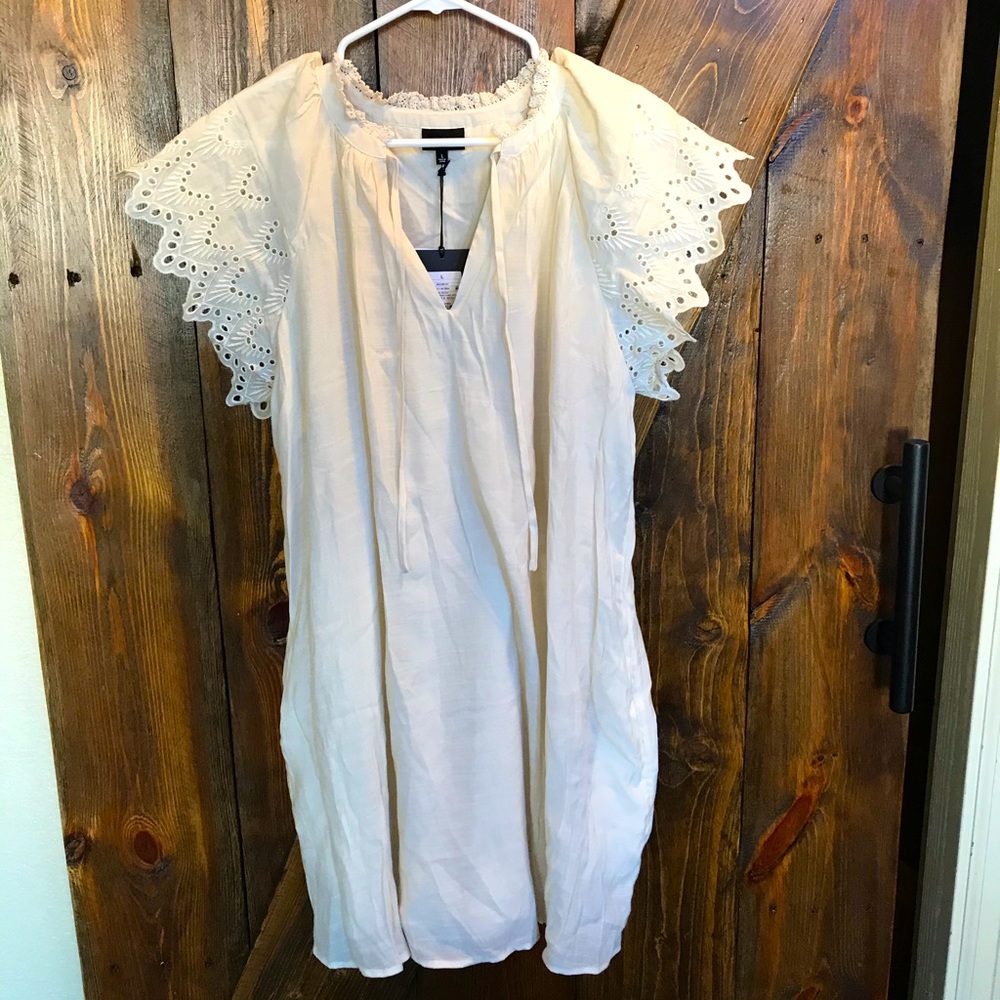 Beige above-the-knee dress